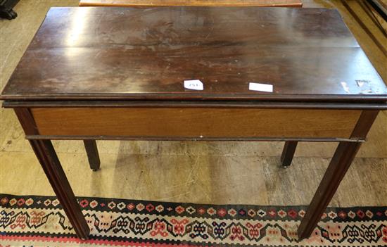 George III mahogany card table(-)